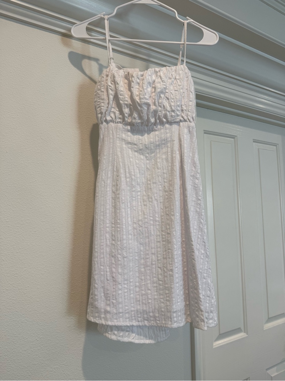 MINKPINK White Textured Spaghetti Strap Mini Dress